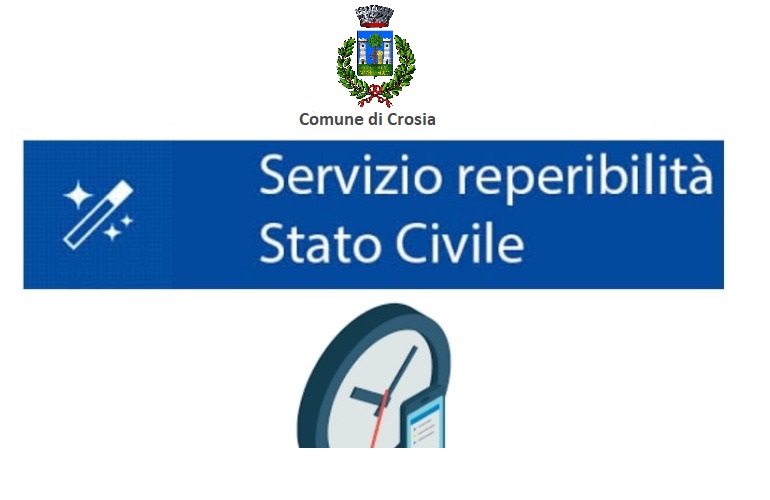 Reperibilità personale Ufficio di Stato Civile per i giorni 11 e 12 maggio 2024	